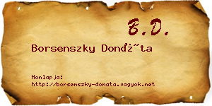 Borsenszky Donáta névjegykártya